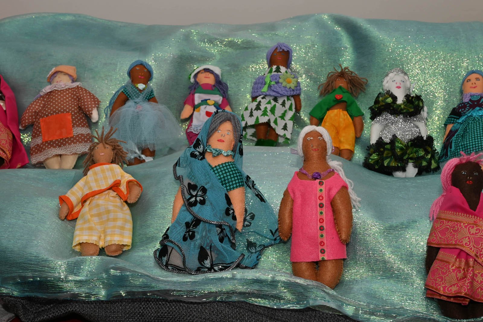 handmade dolls in Black and white skin tones